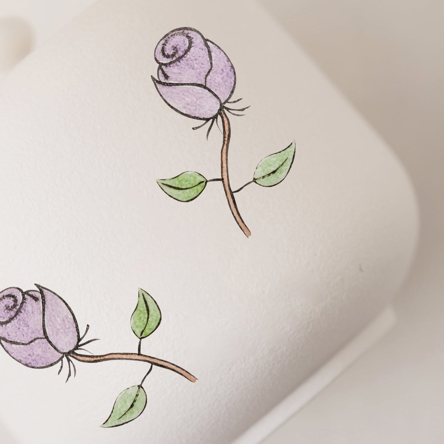 Hand Painted Purple Rose Elegant White Pet Urn Personalized Cat & Dog Pet Urn, Custom Carved Pottery Keepsake Urn