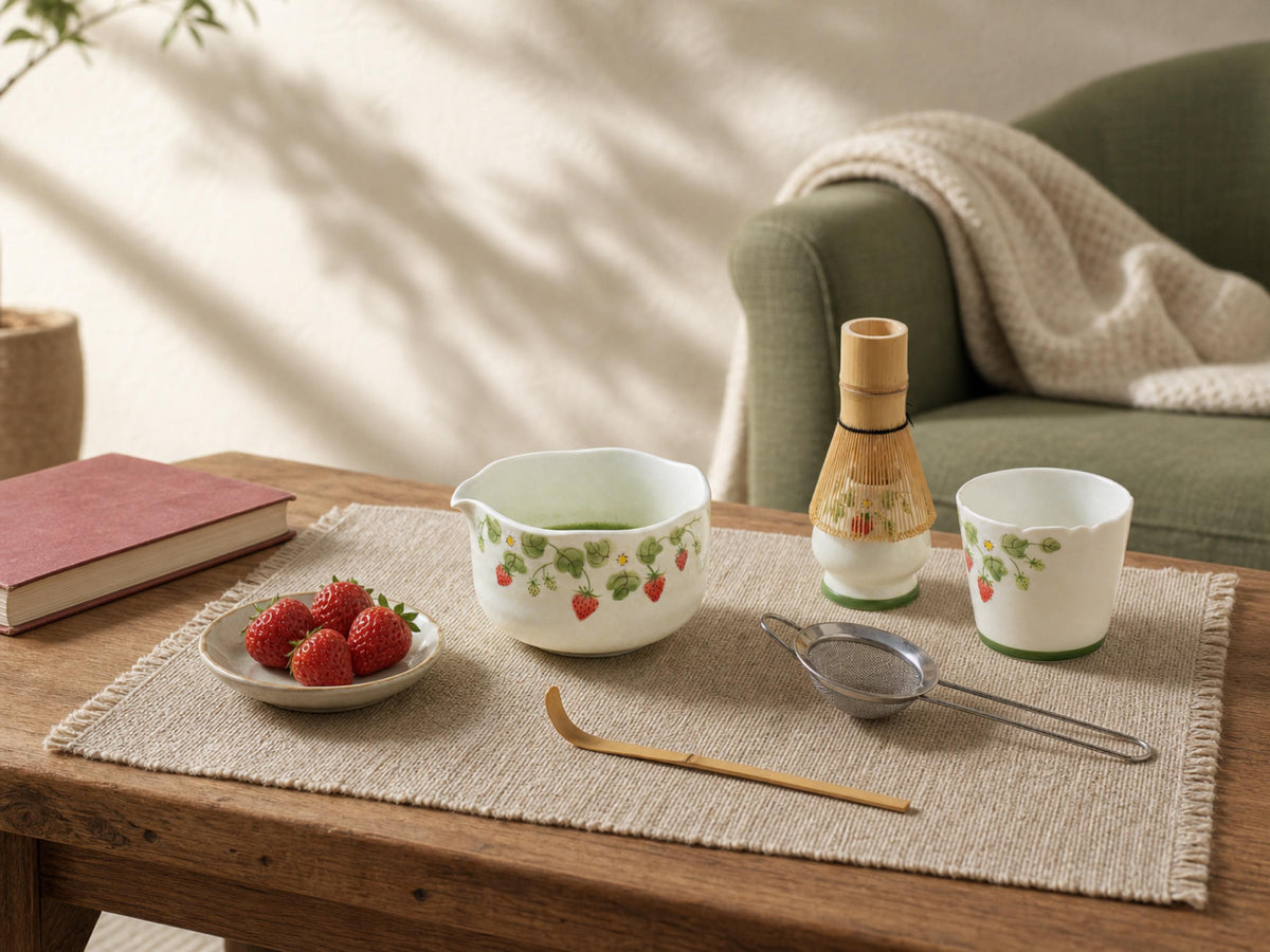Strawberry Garden Matcha Bowl Set product photo 8
