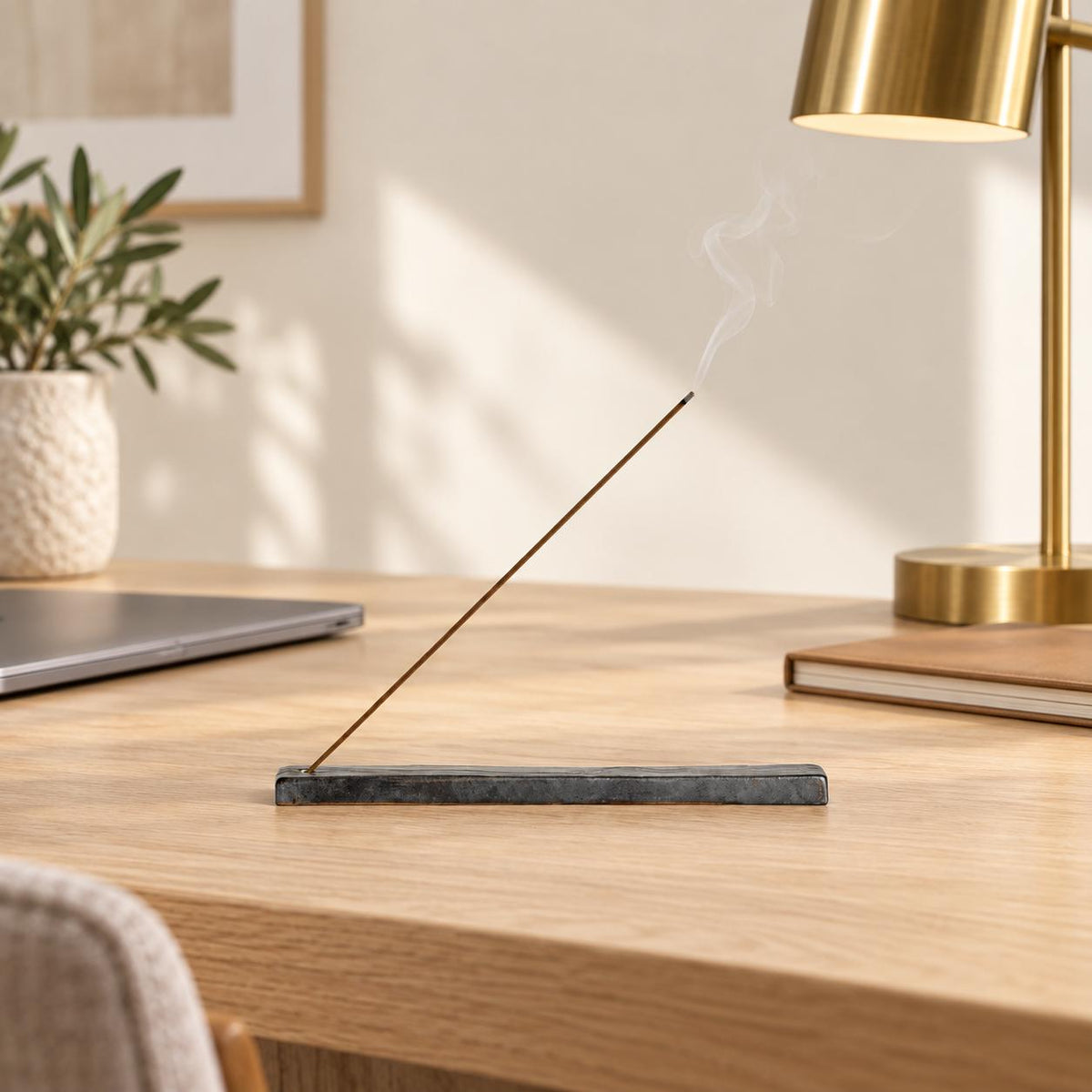 Handmade Dark Iron Metallic Stoneware Incense Holder product photo 8
