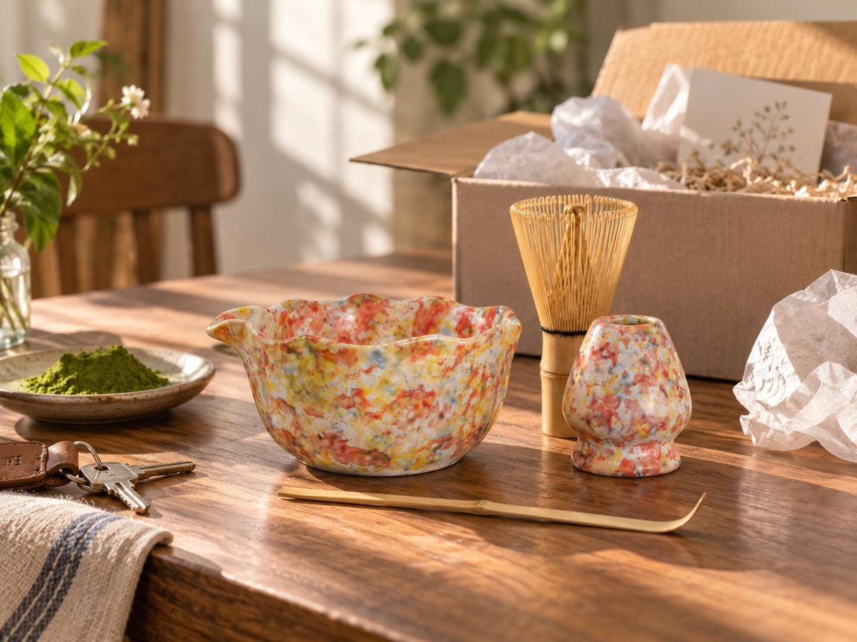 Confetti Glaze Matcha Bowl Set product photo 8