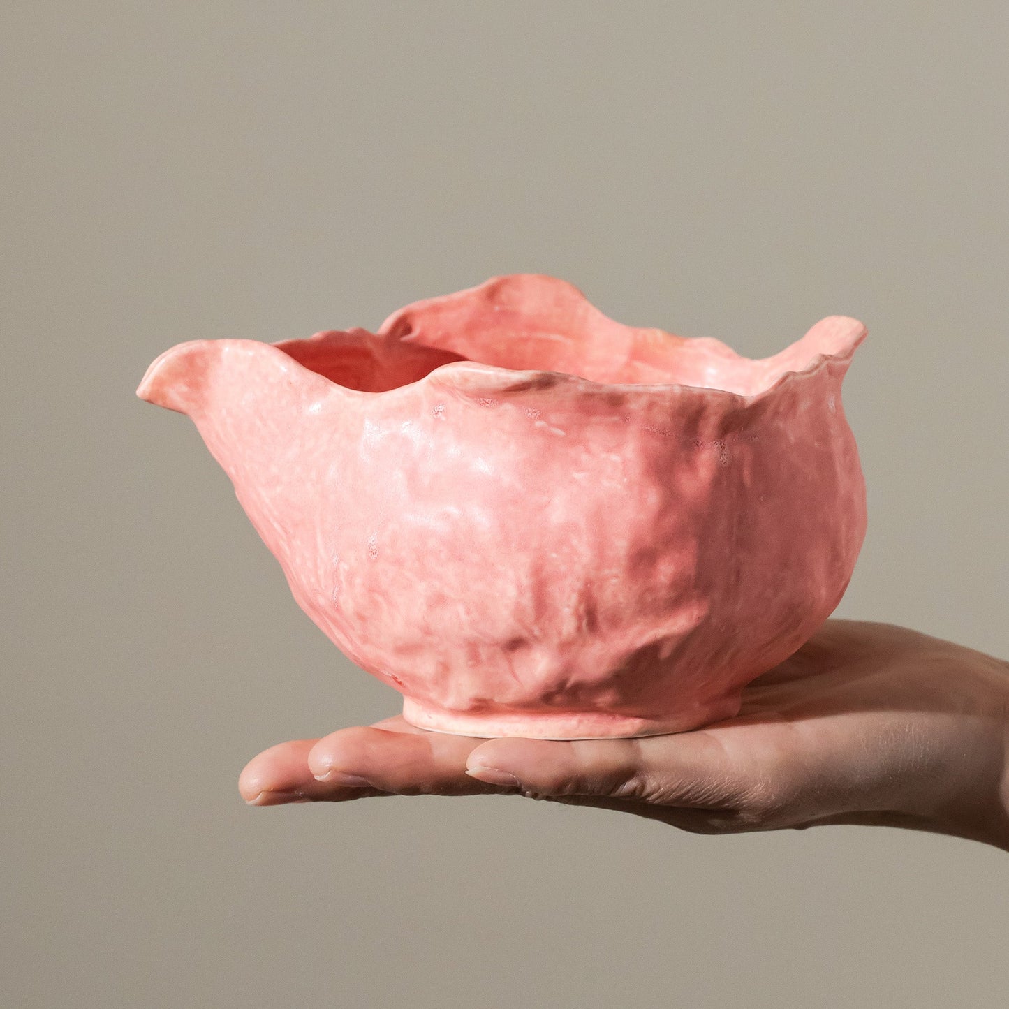 Handmade Watermelon Pink Matte Chawan & Organic Whisk Holder - Wabi-Sabi Japanese Ceramic - Zen Tea Ceremony Gift