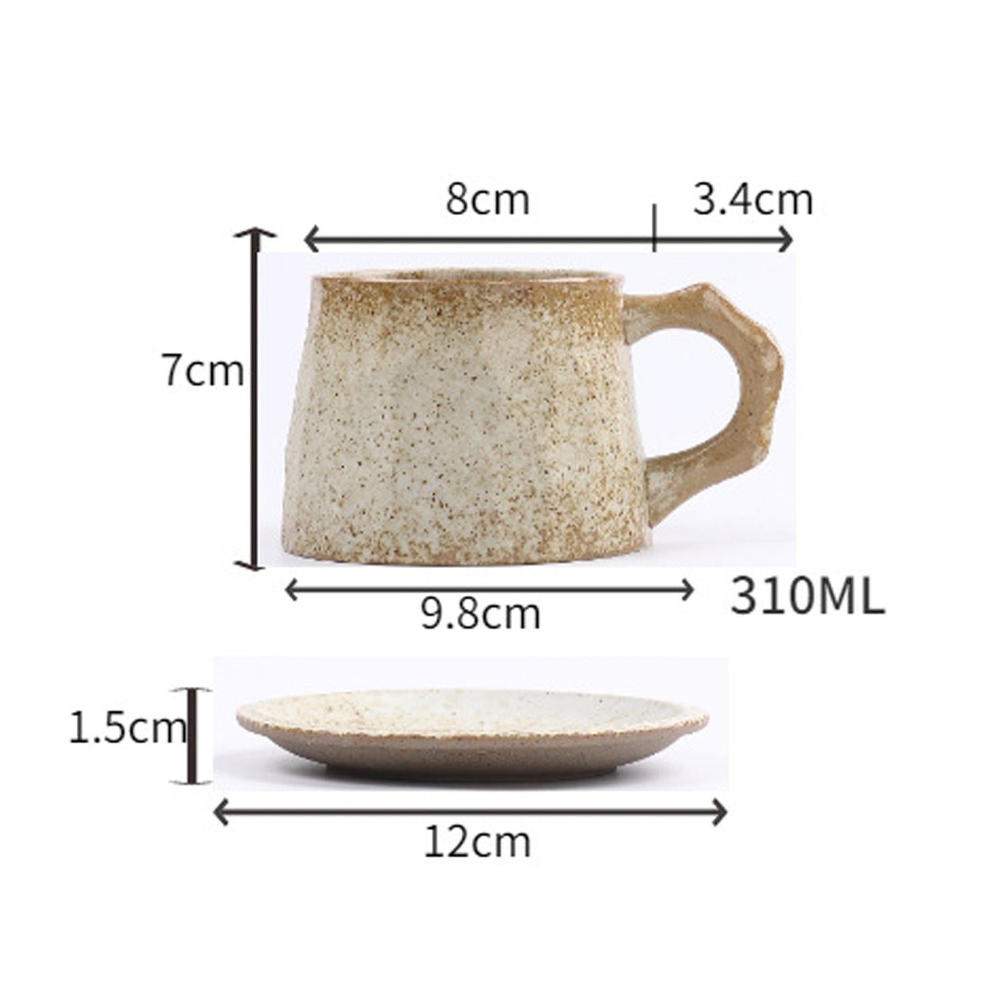 Ceramic Coffee Cup with Small Dish