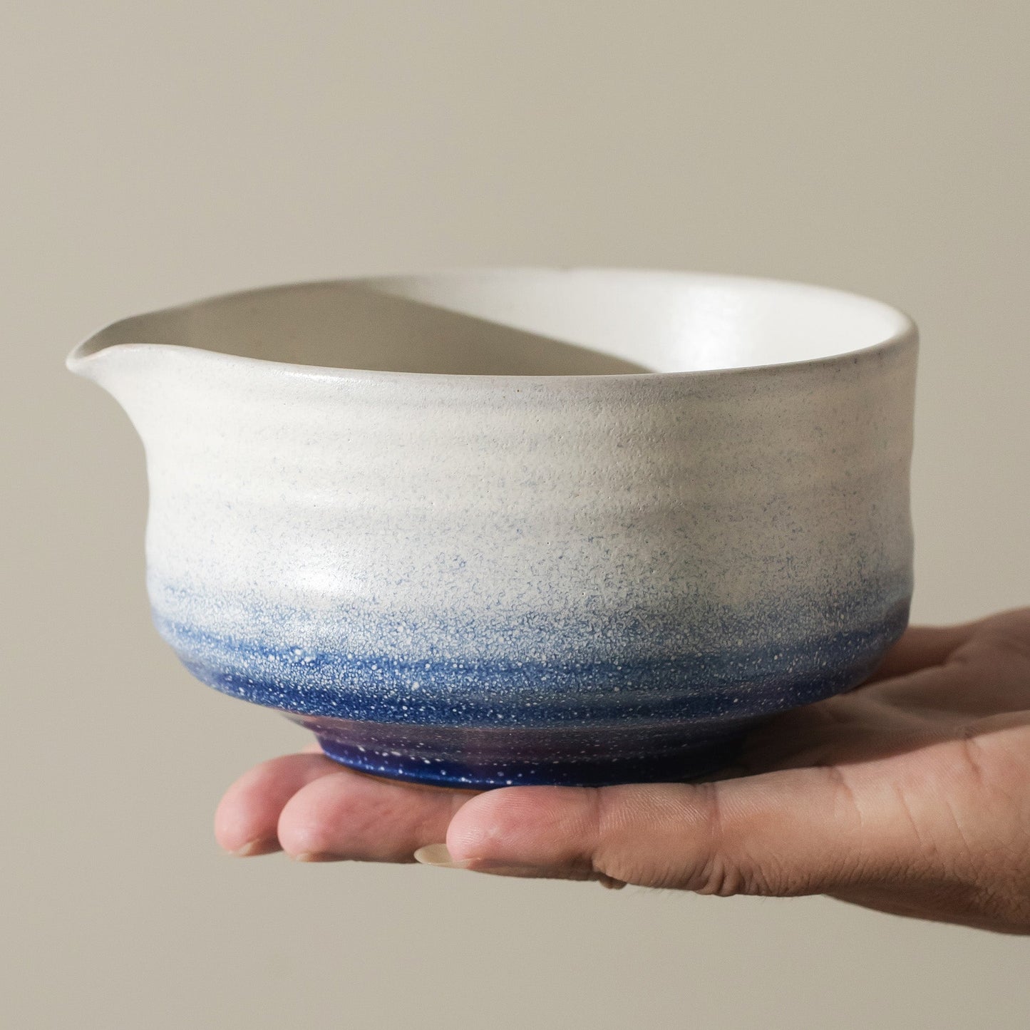 Handmade Ceramic Glacial Sea Matcha Bowl with Chashen Holder, Blue Matcha Gift Set of 4 Gift Ideas