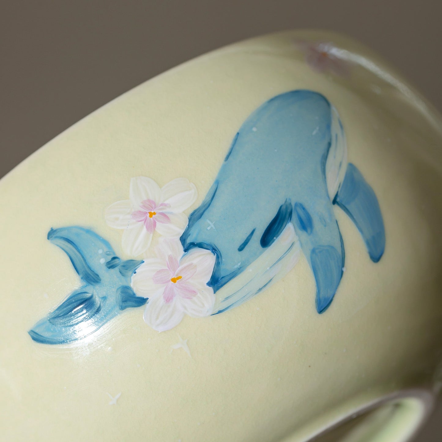 Hand Painted Whale and Cherry blossom Matcha Gift Set Sakura Matcha Bowl with Chasen Holder Perfect Gift for Matcha Lovers