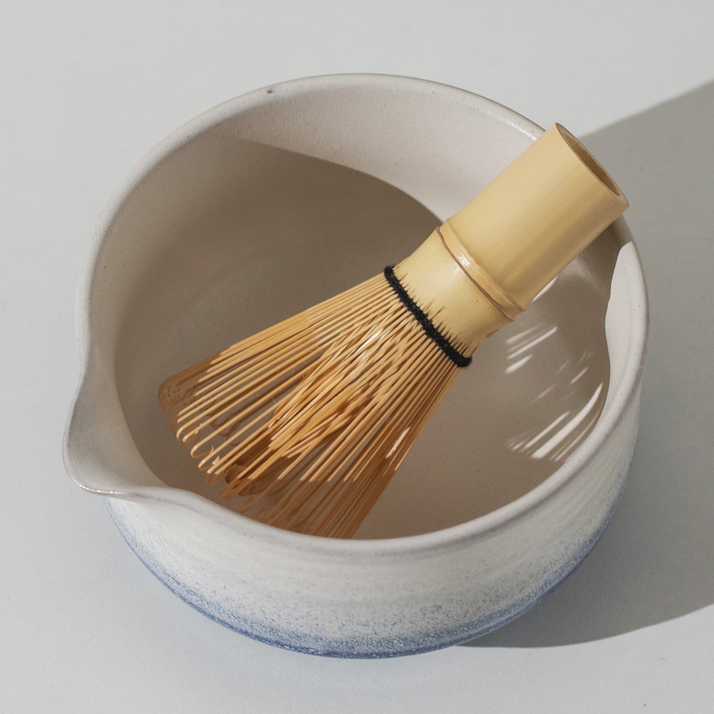 Handmade Ceramic Glacial Sea Matcha Bowl with Chashen Holder, Blue Matcha Gift Set of 4 Gift Ideas