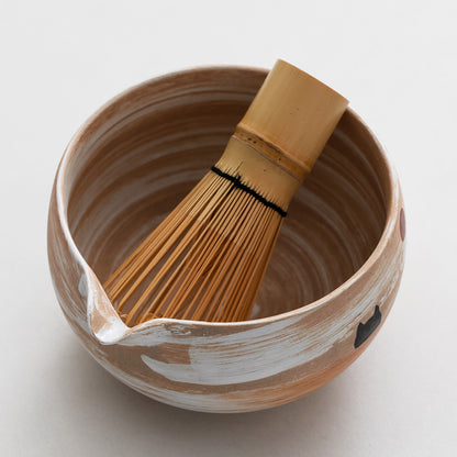 Black Cat Sunrise Ceramic Matcha Set with Bowl and Chasen Holder