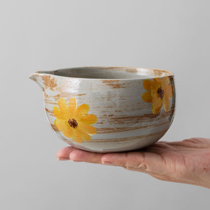 Daisy Ceramic Matcha Set with Bowl and Chasen Holder
