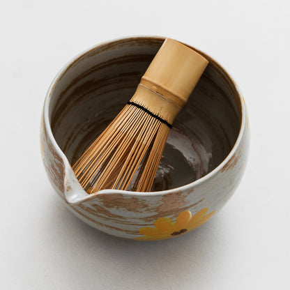 Daisy Ceramic Matcha Set with Bowl and Chasen Holder