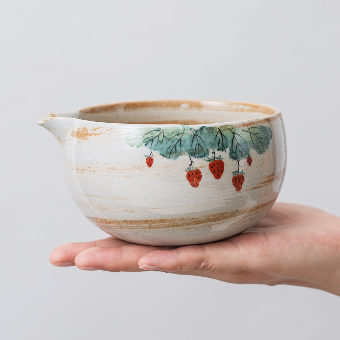 Strawberry Ceramic Matcha Set with Bowl and Chasen Holder