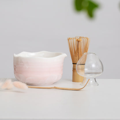 Gradient Glaze Ceramic Matcha Set with Bowl and Chasen Holder