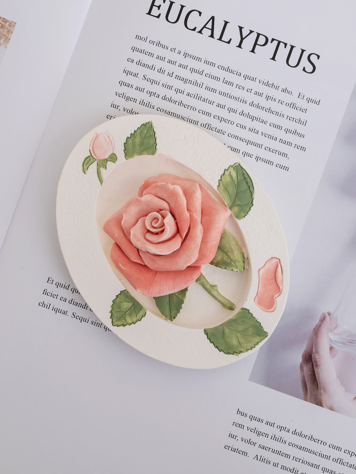 Handmade 3d Roses Plaster Flower Table Decor product photo 3