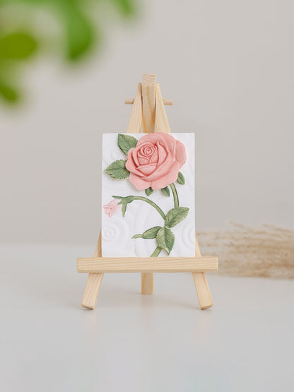 Rose Plaster Art Sculpture Painting Original 3d Floral Art Table Decor product photo 2