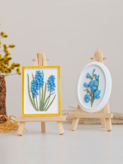 Baby'S Breath and Iris Plaster Art Sculpture Painting Original 3d Floral Art Tab product photo 1