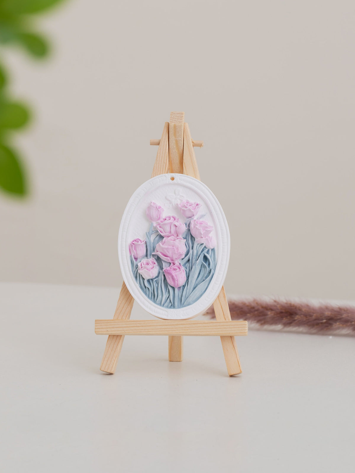 Rose 3d Plaster Flower Art Sculpture Painting 3d Floral Art Table Decor product photo 3