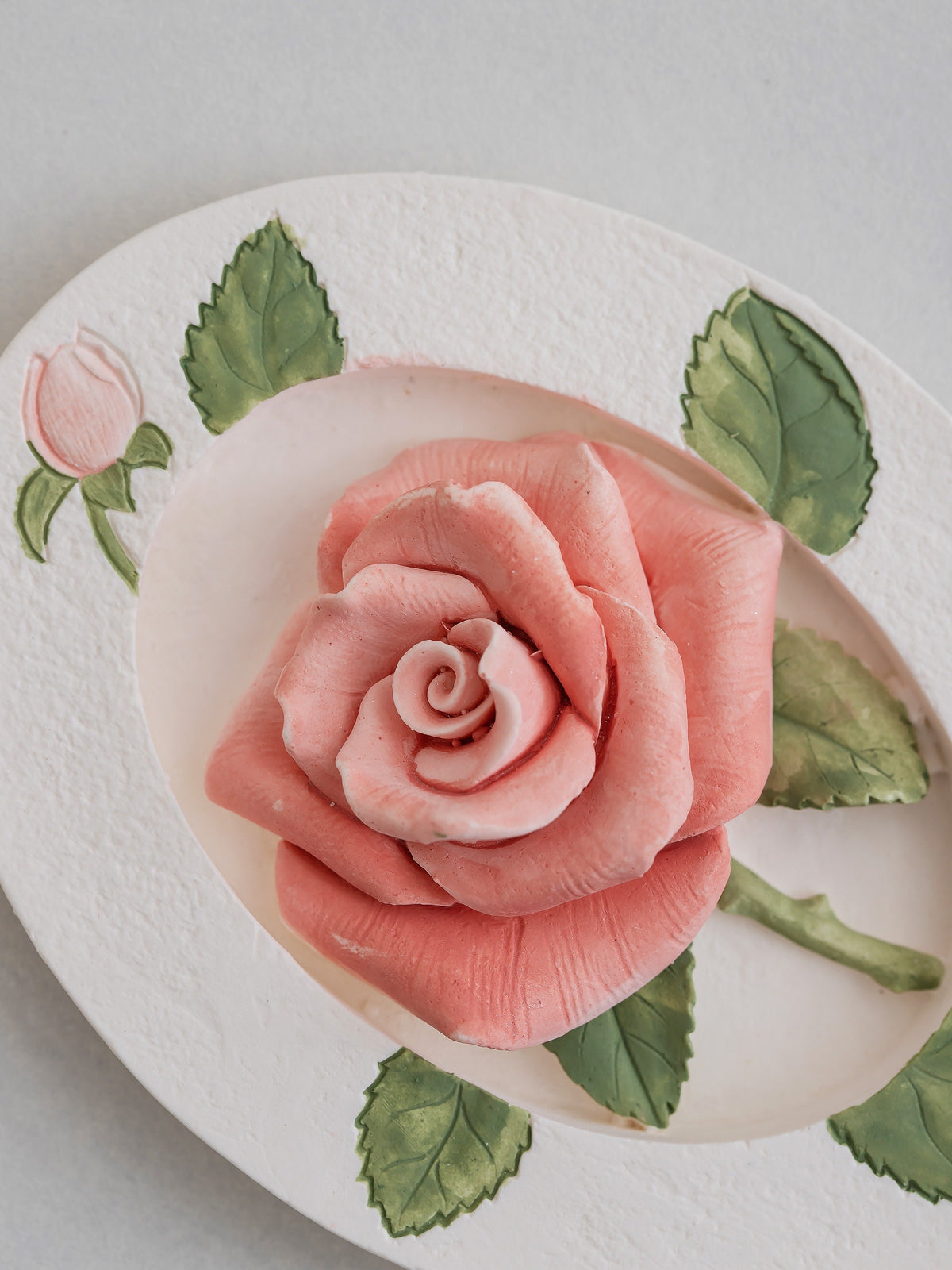 Handmade 3d Roses Plaster Flower Table Decor product photo 5