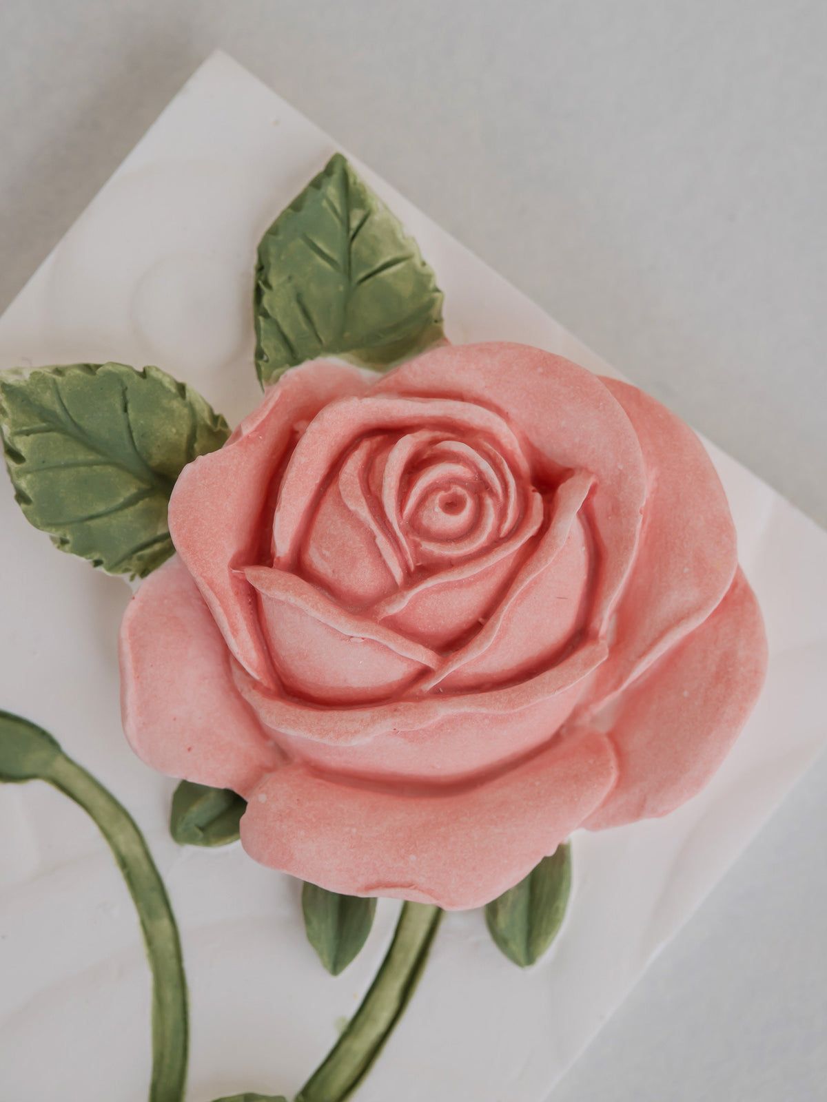 Rose Plaster Art Sculpture Painting Original 3d Floral Art Table Decor product photo 5