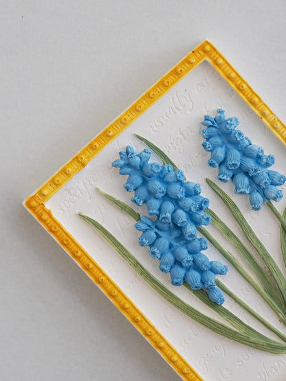 Baby'S Breath and Iris Plaster Art Sculpture Painting Original 3d Floral Art Tab product photo 4