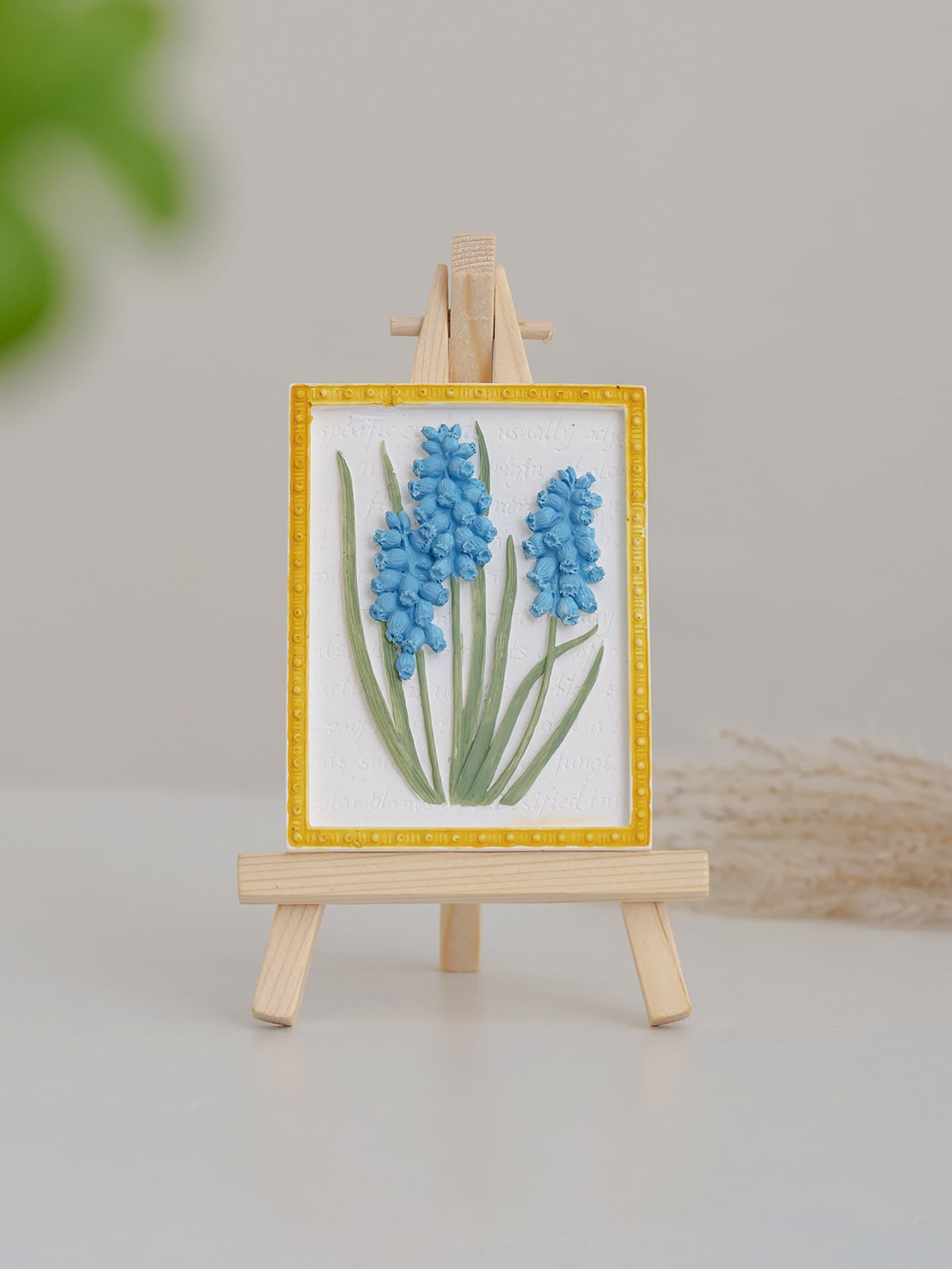 Baby'S Breath and Iris Plaster Art Sculpture Painting Original 3d Floral Art Tab product photo 2