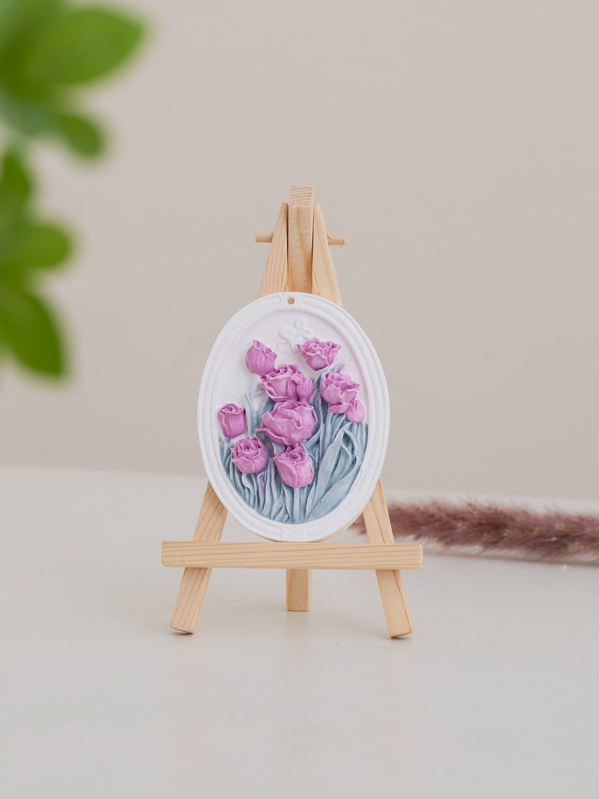 Rose 3d Plaster Flower Art Sculpture Painting 3d Floral Art Table Decor product photo 2
