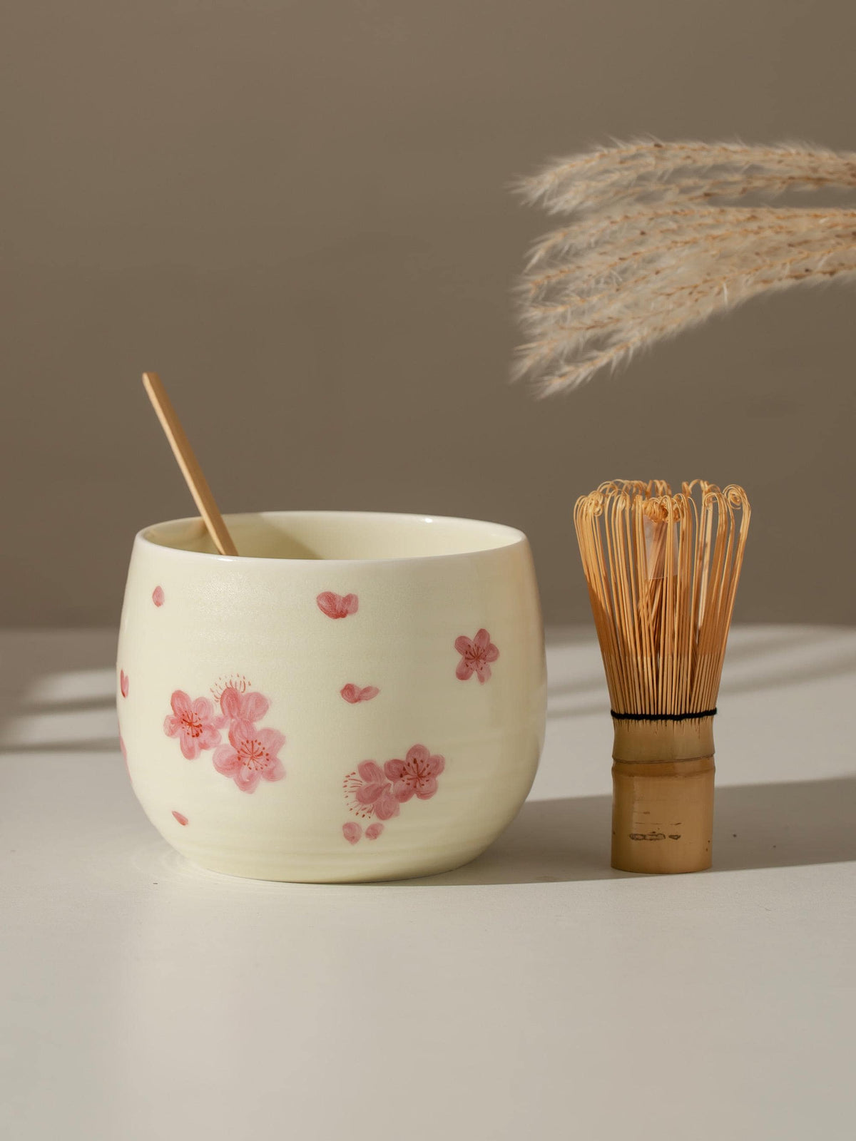 Hand Painted Sakura Matcha Bowl Set product photo 3