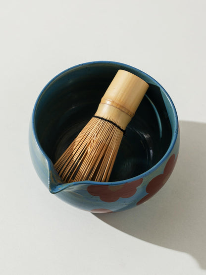 Hand Painted Red Camellia Matcha Bowl Set product photo 4