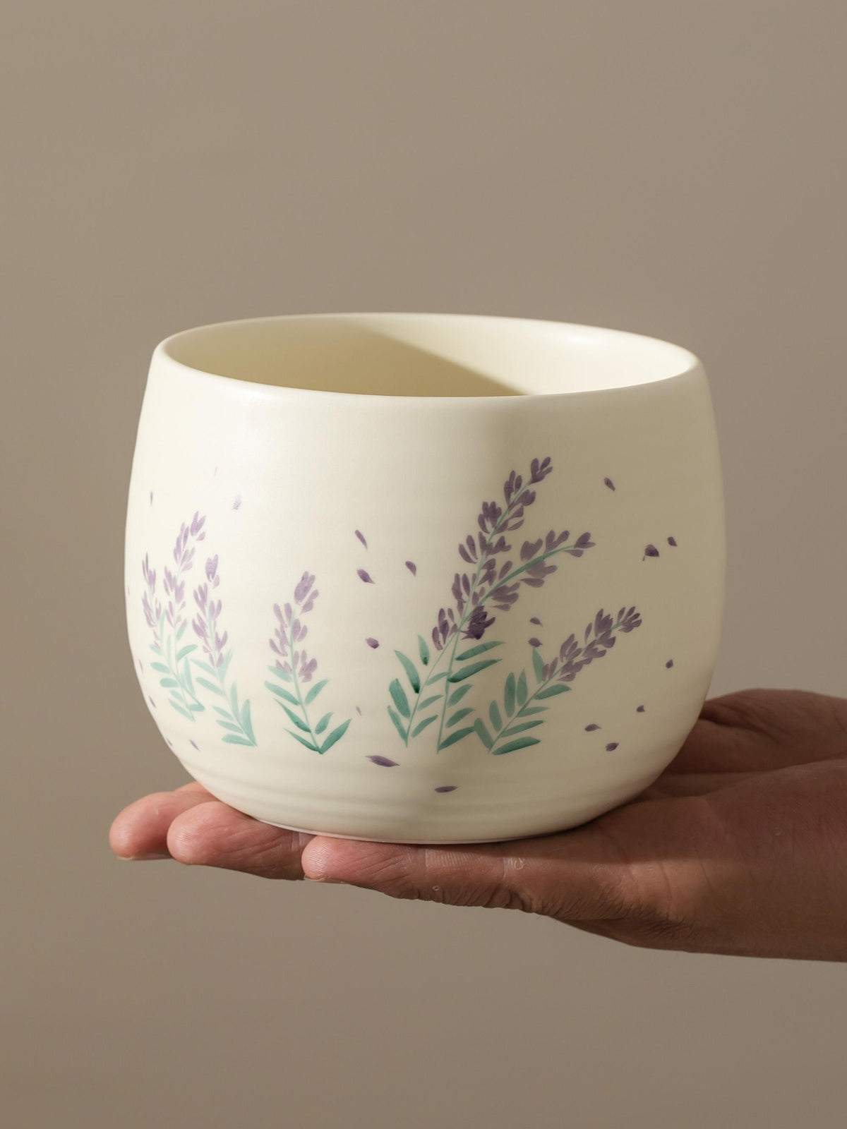 Hand Painted Lavender Blossom Matcha Bowl Set product photo 2