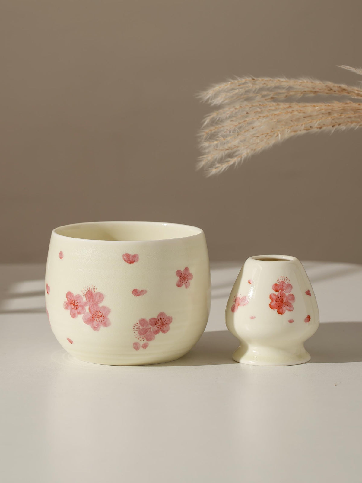 Hand Painted Sakura Matcha Bowl Set product photo 2