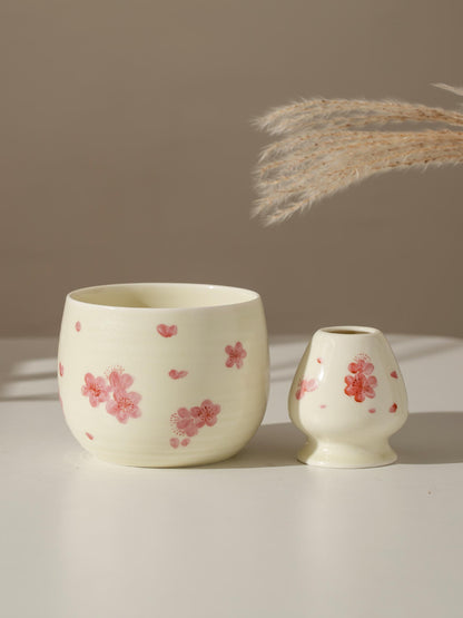 Hand Painted Sakura Matcha Bowl Set product photo 2