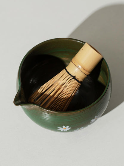 Hand Painted Daisy Green Matcha Set Of 4 product photo 5