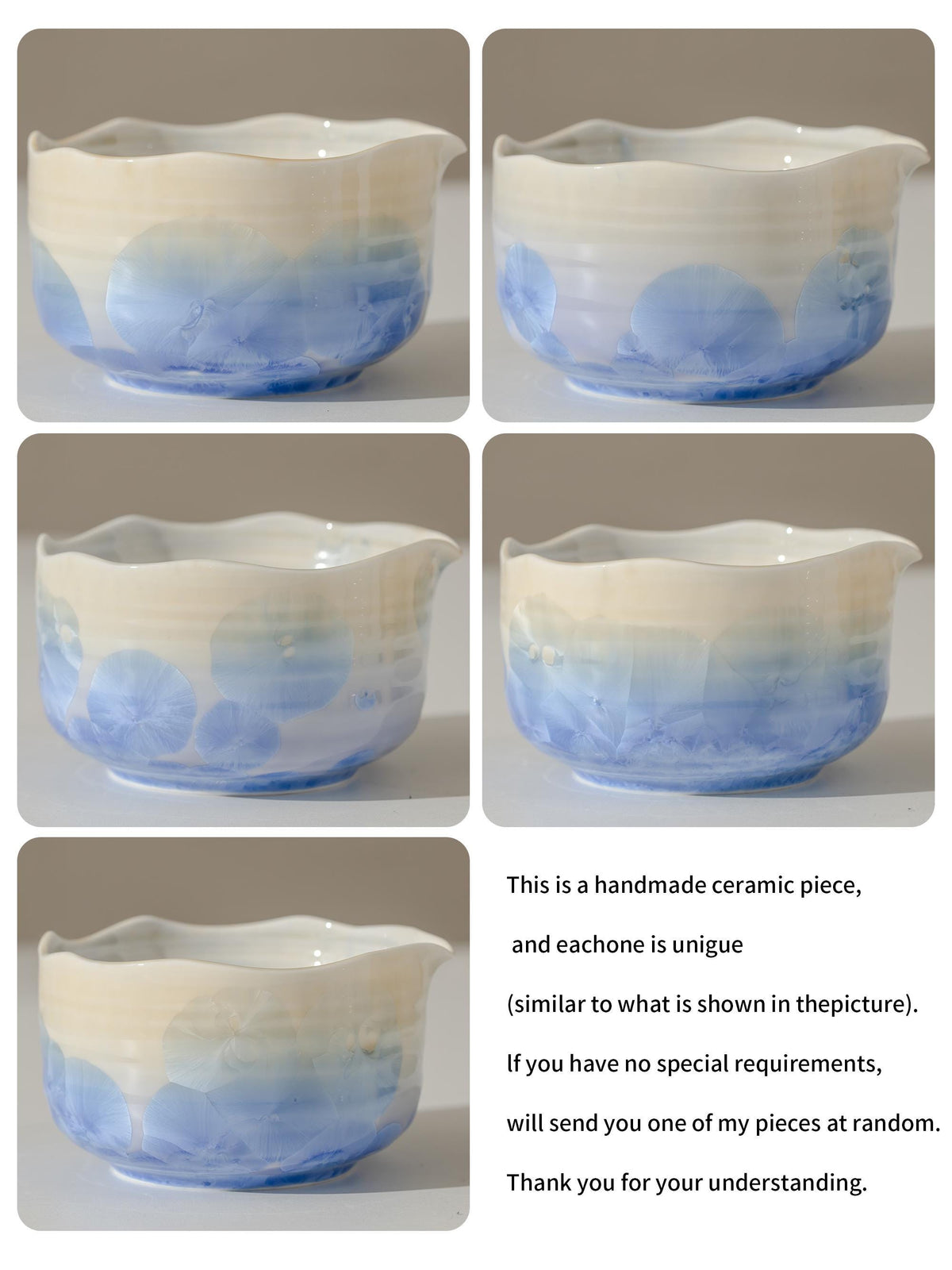 Natural Blue Flower Glazing Matcha Bowl Set product photo 7