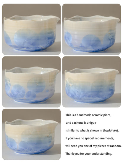 Natural Blue Flower Glazing Matcha Bowl Set product photo 7