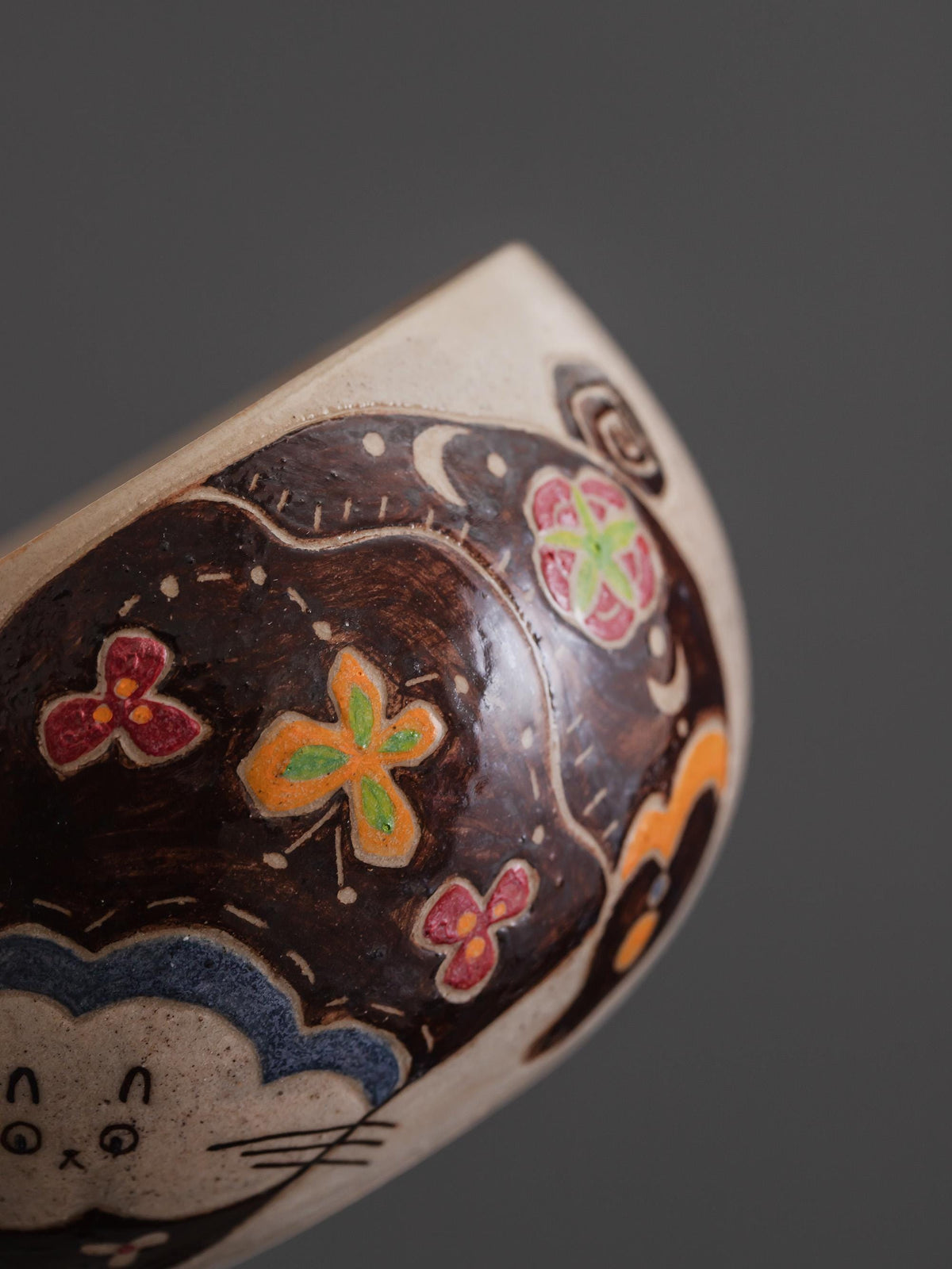 Handcarved Cat Matcha Bowl Set product photo 5
