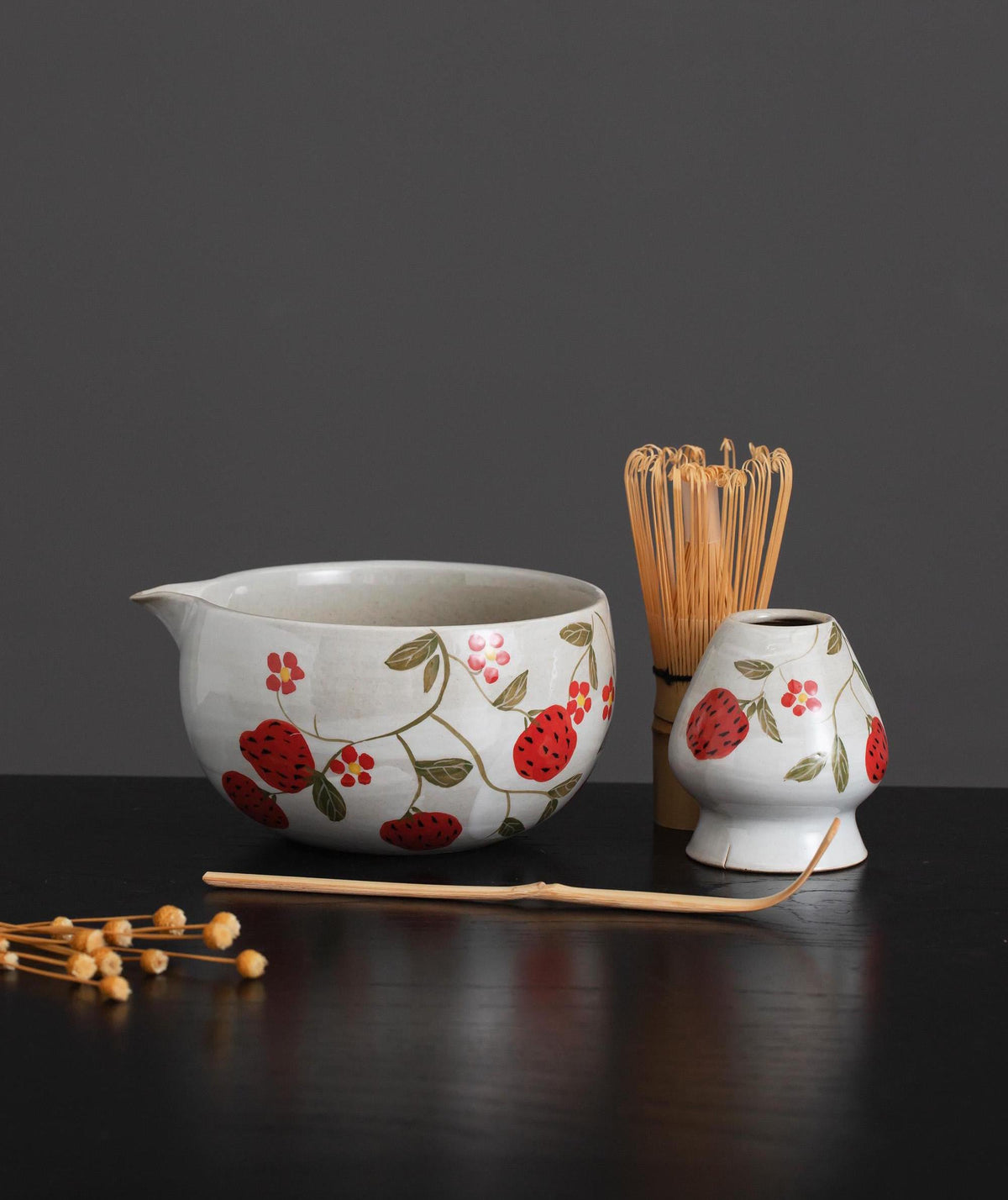 Strawberry Flowers Matcha Bowl Set product photo 4