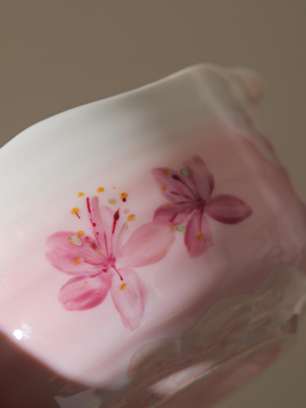 Hand Painted Pink Sakura Matcha Bowl Set product photo 6