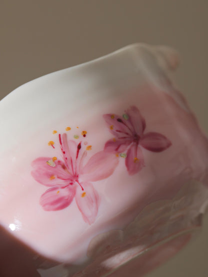Hand Painted Pink Sakura Matcha Bowl Set product photo 6