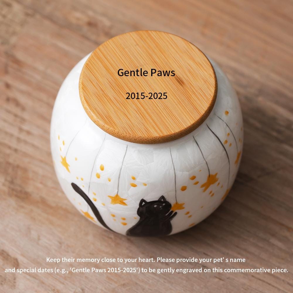 Starry Sky Cat Memorial Urn product photo 1