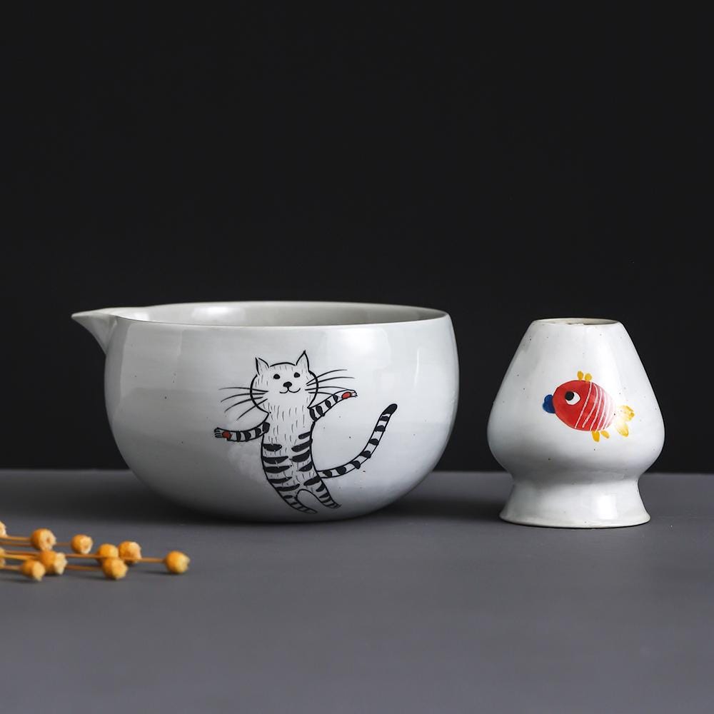 Dancing Cat Matcha Bowl Set product photo 1