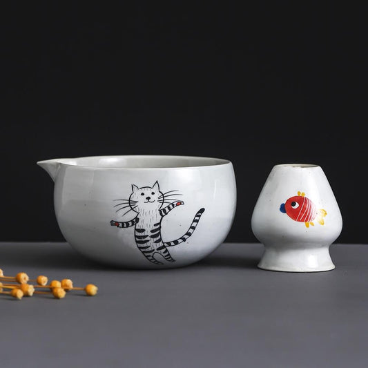 Dancing Cat Matcha Bowl Set product photo 1