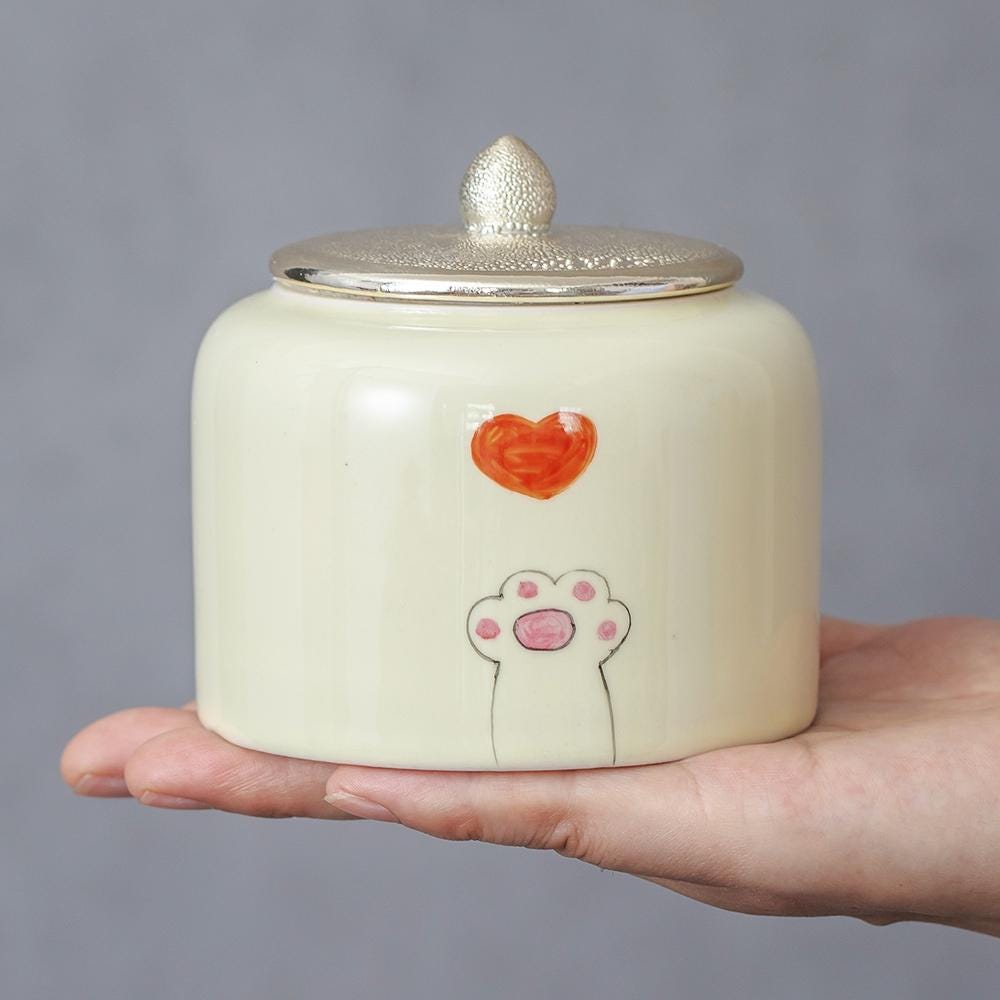Paws and Love Heart Cat Memorial Urn product photo 7