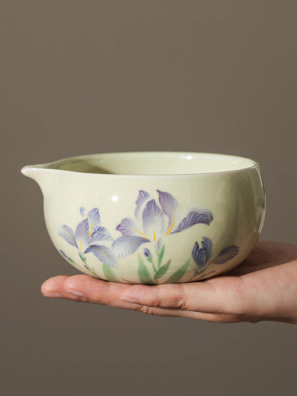 Hand Painted Flower-De-Luce Matcha Set Of 4 product photo 2
