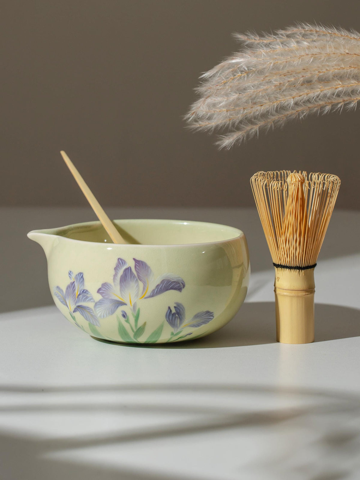 Hand Painted Flower-De-Luce Matcha Set Of 4 product photo 4