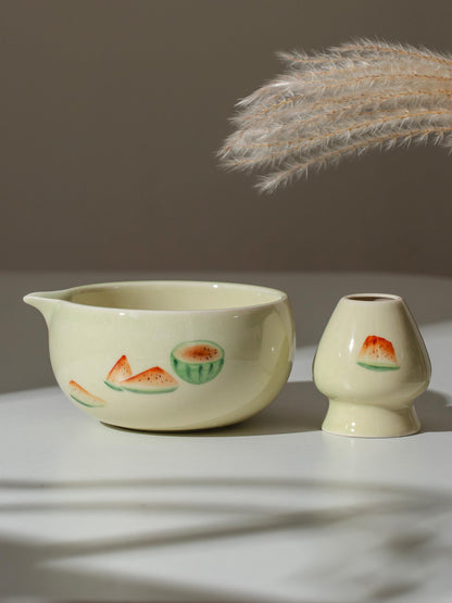 Hand Painted Watermelon Cute Matcha Set Of 4 product photo 6