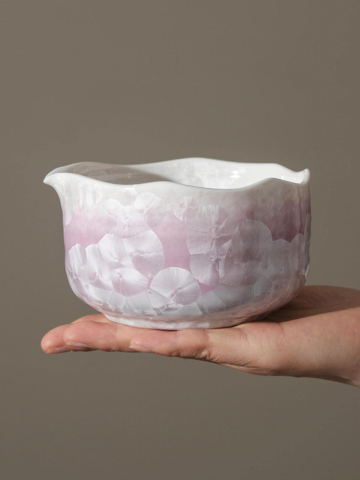 Natural Purple Flower Glazing Glass Matcha Bowl Set product photo 2