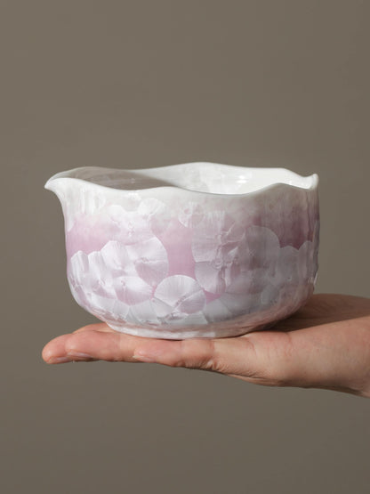 Natural Purple Flower Glazing Glass Matcha Bowl Set product photo 2