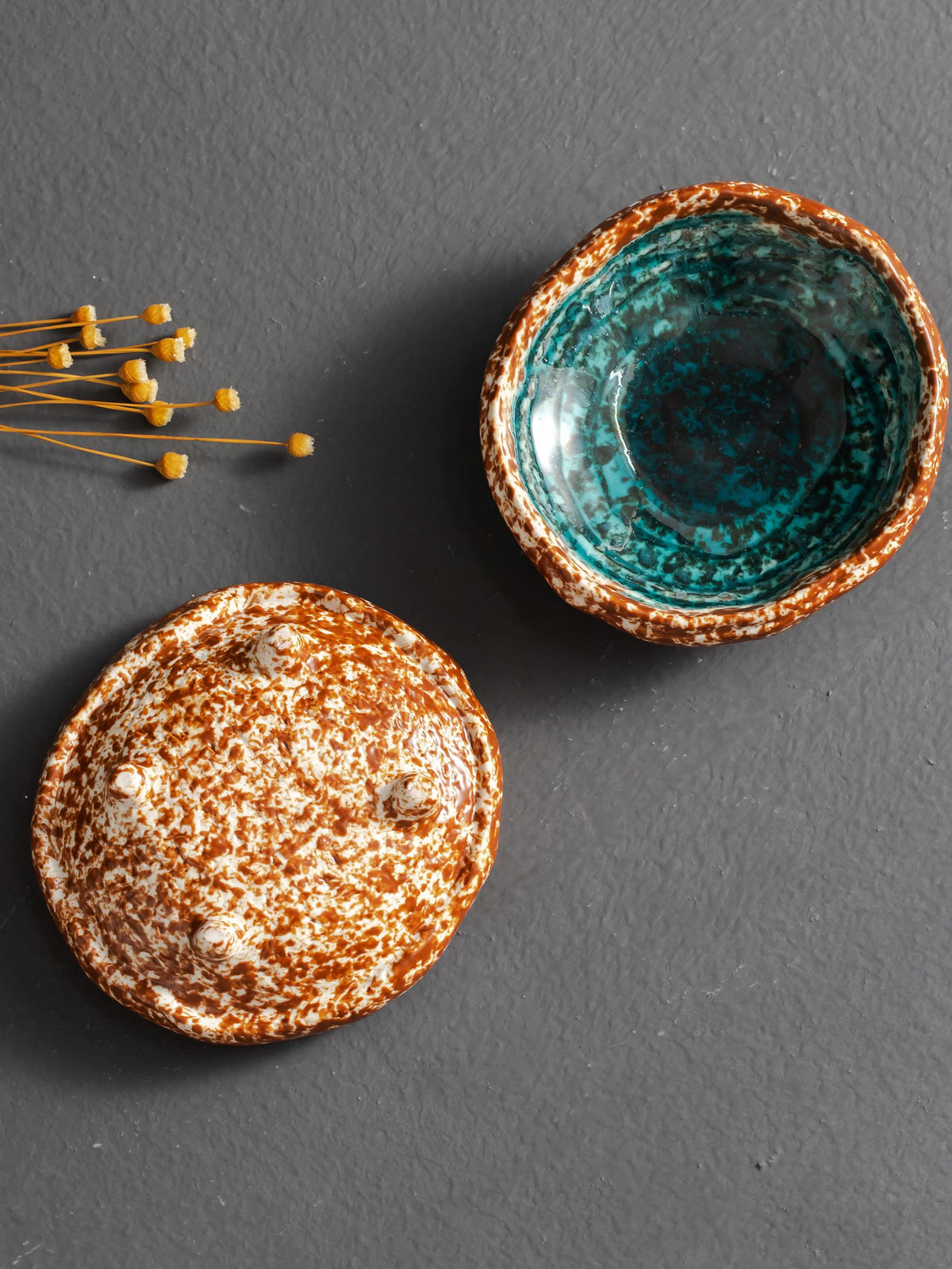 Handmade Vintage Style Lake Blue Snack Plate for Nuts product photo 3