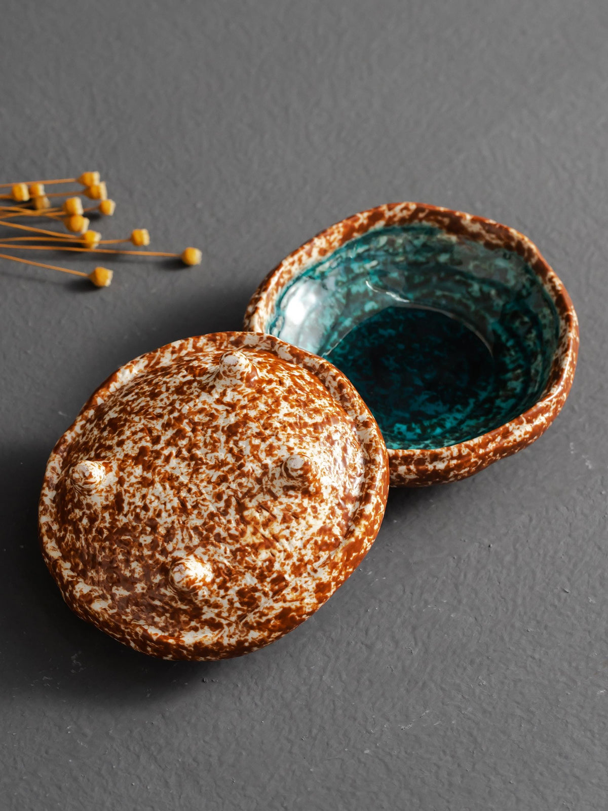 Handmade Vintage Style Lake Blue Snack Plate for Nuts product photo 2