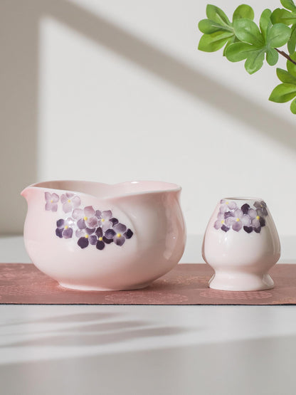 Pink Flower Matcha Bowl Set product photo 3