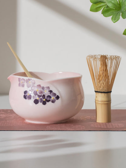 Pink Flower Matcha Bowl Set product photo 4
