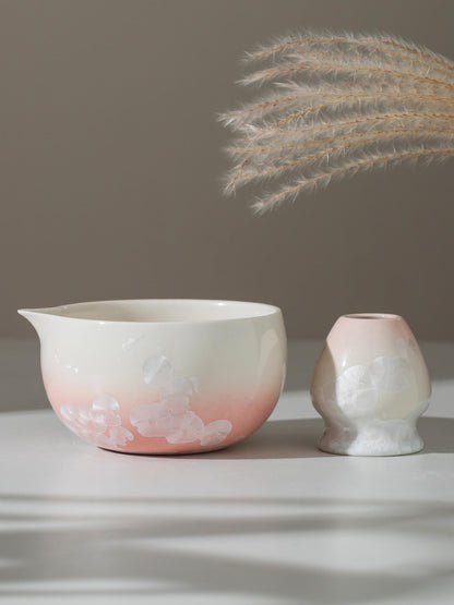 Natural Pink Flower Ideas Matcha Bowl Set product photo 6