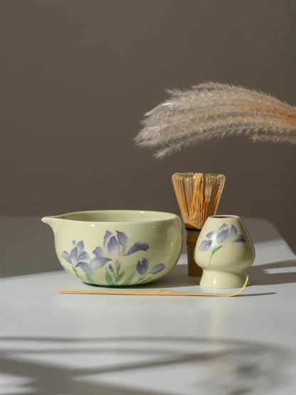 Hand Painted Daisy Green Matcha Set Of 4 product photo 8